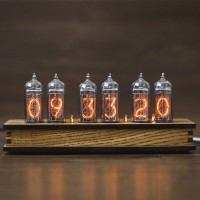 Authentic Nixie Tube Clock 6X IN-14 Vintage Nixie Star Clock with Replaceable Nixie Tubes Birthday Fathers Day Gift Idea