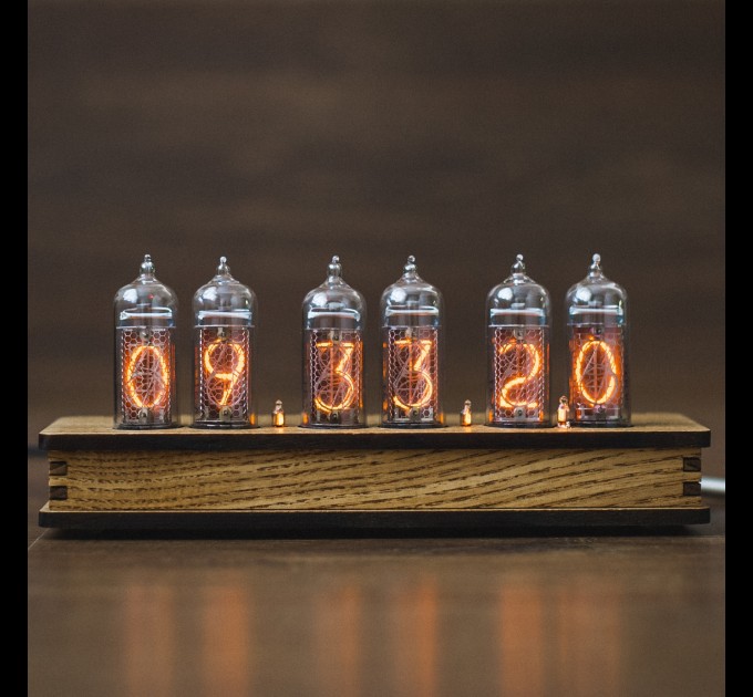 Authentic Nixie Tube Clock 6X IN-14 Vintage Nixie Star Clock with Replaceable Nixie Tubes Birthday Fathers Day Gift Idea