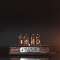 Nixie Tube Clock with Replaceable IN-14 Nixie Tubes, Motion Sensor, One Spare Nixie Tube Included, Visual Effects